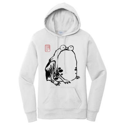 Japanese Grumpy Frog Ukiyoe Anime Japanese Women's Pullover Hoodie