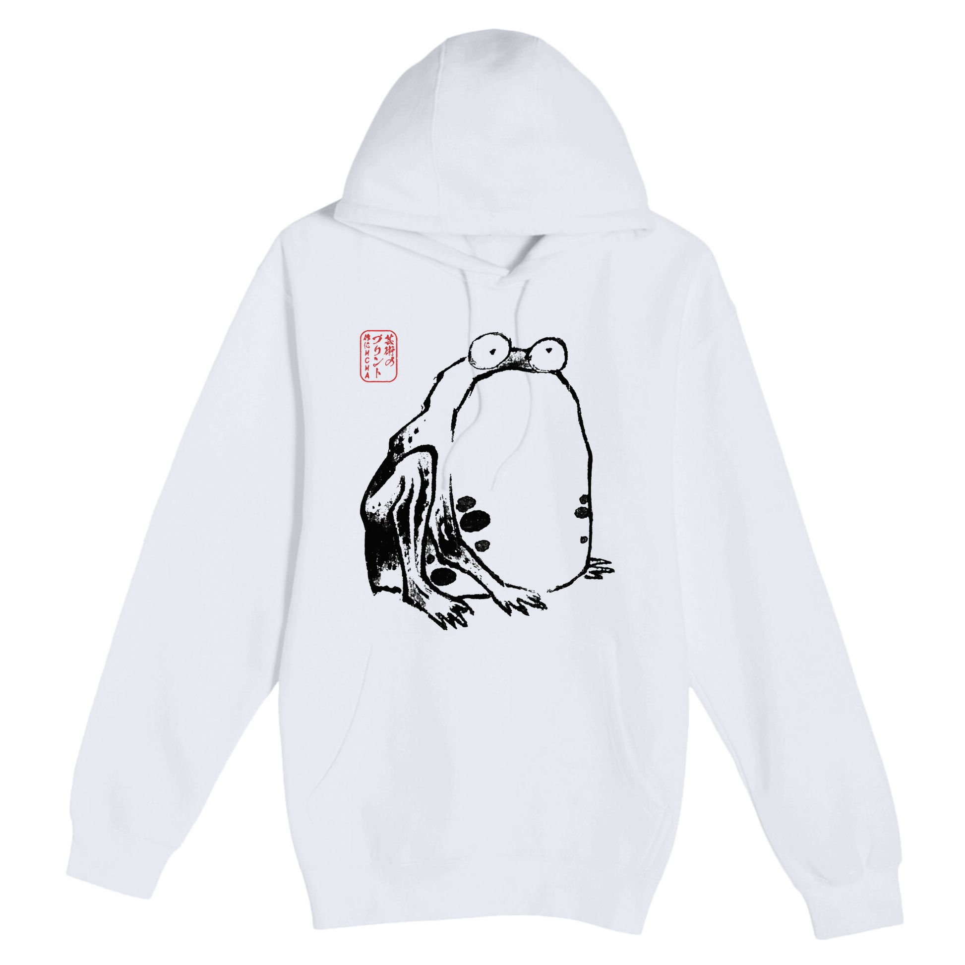 Japanese Grumpy Frog Ukiyoe Anime Japanese Premium Pullover Hoodie