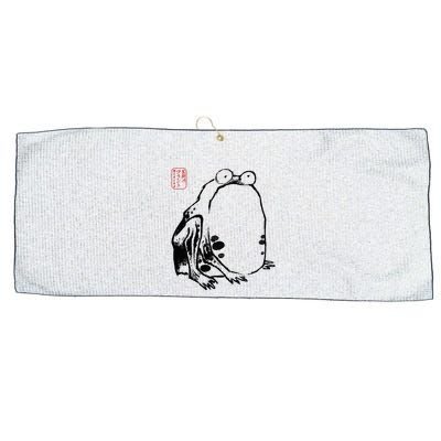 Japanese Grumpy Frog Ukiyoe Anime Japanese Large Microfiber Waffle Golf Towel
