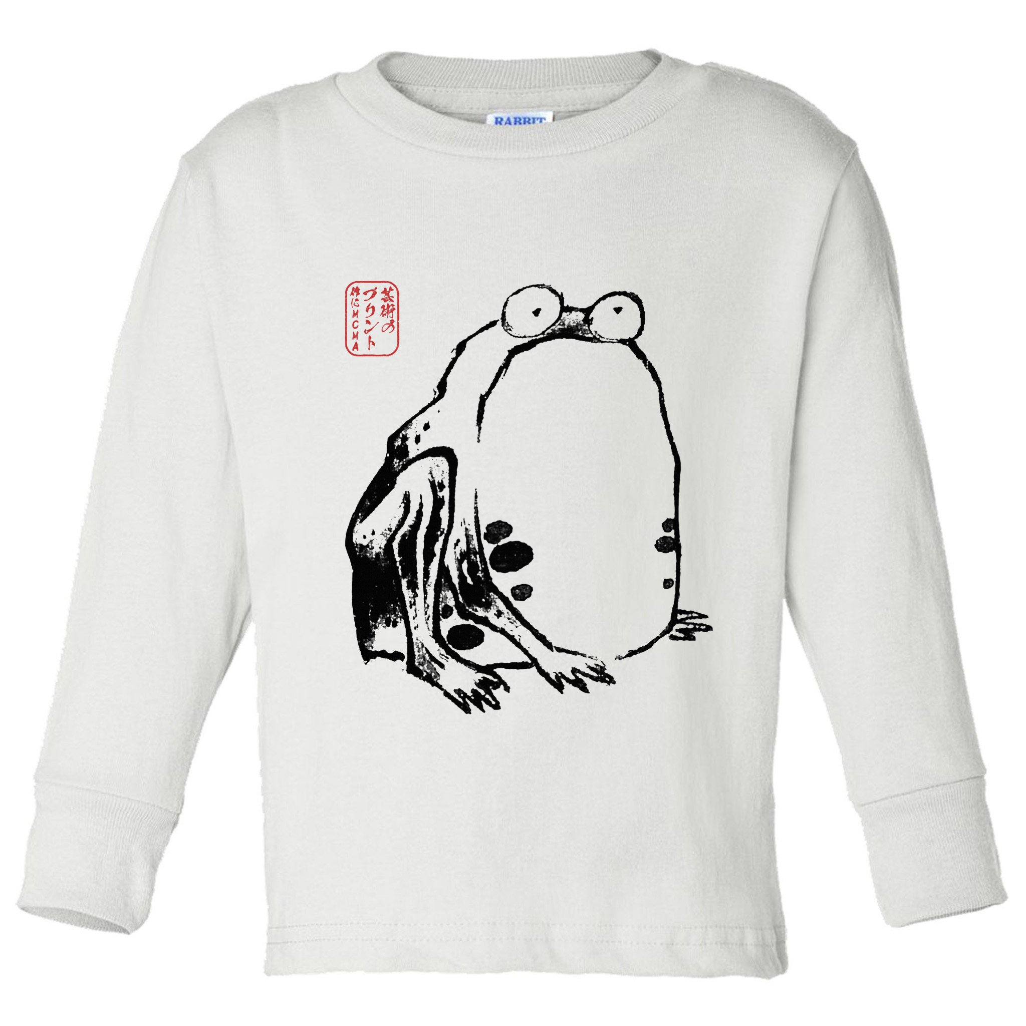 Japanese Grumpy Frog Ukiyoe Anime Japanese Toddler Long Sleeve Shirt