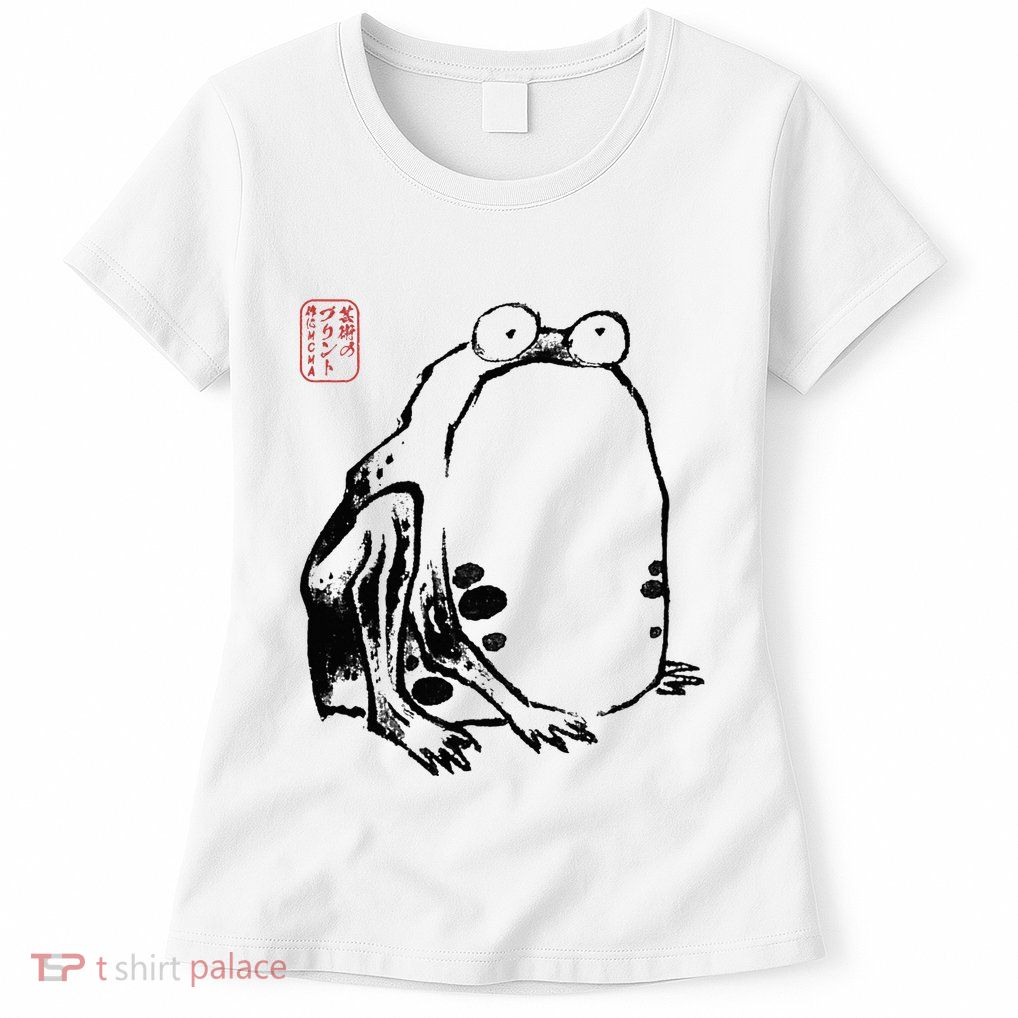 Japanese Grumpy Frog Ukiyoe Anime Japanese Womens T-Shirt