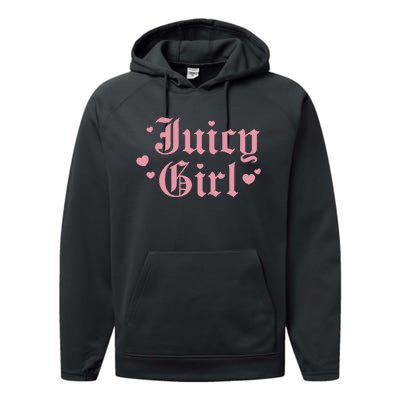 Juicy Girl Funny Design Performance Fleece Hoodie