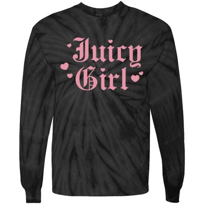 Juicy Girl Funny Design Tie-Dye Long Sleeve Shirt