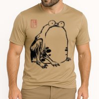 Japanese Grumpy Frog Ukiyoe Anime Japanese Cooling Performance Crew T-Shirt