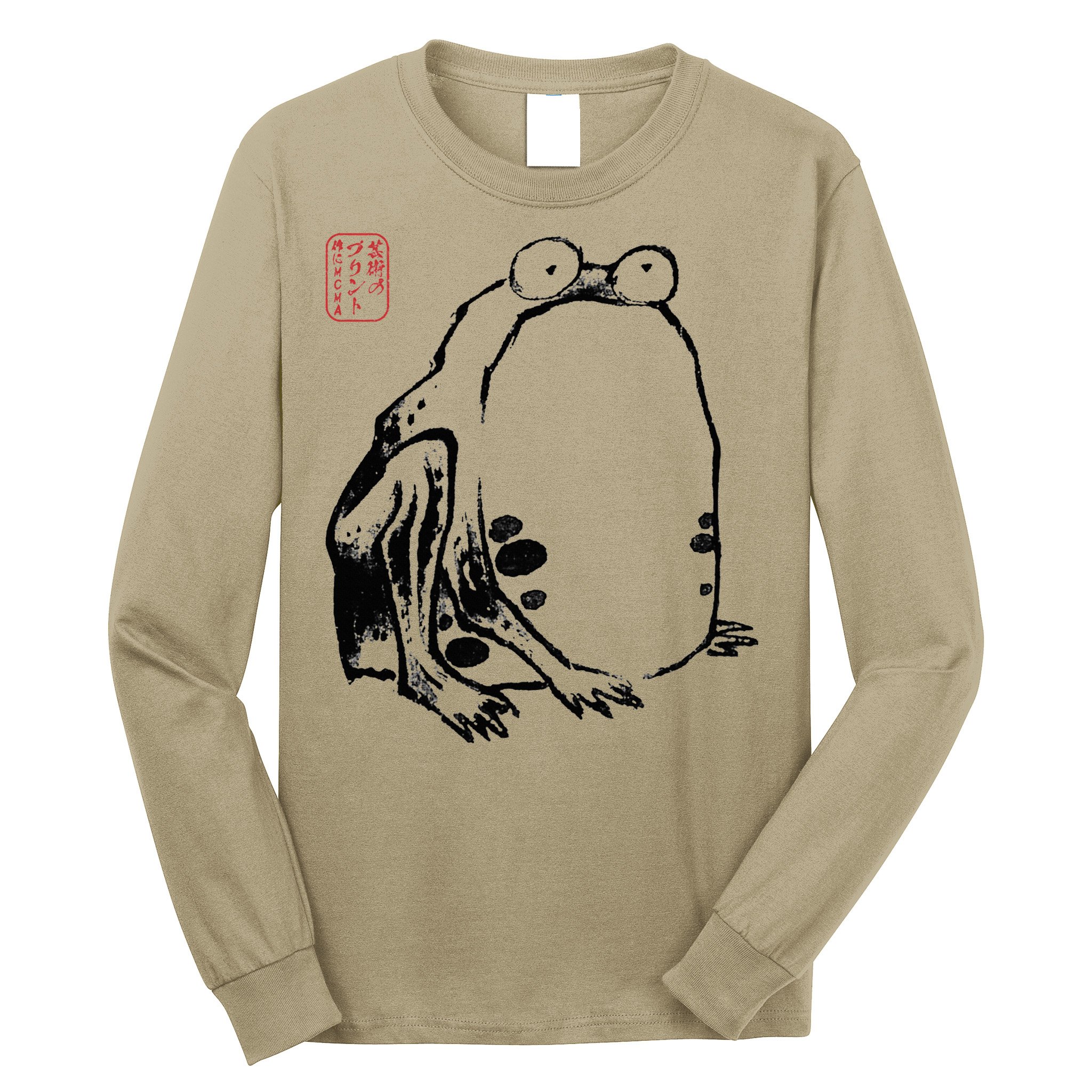 Japanese Grumpy Frog Ukiyoe Anime Japanese Long Sleeve Shirt