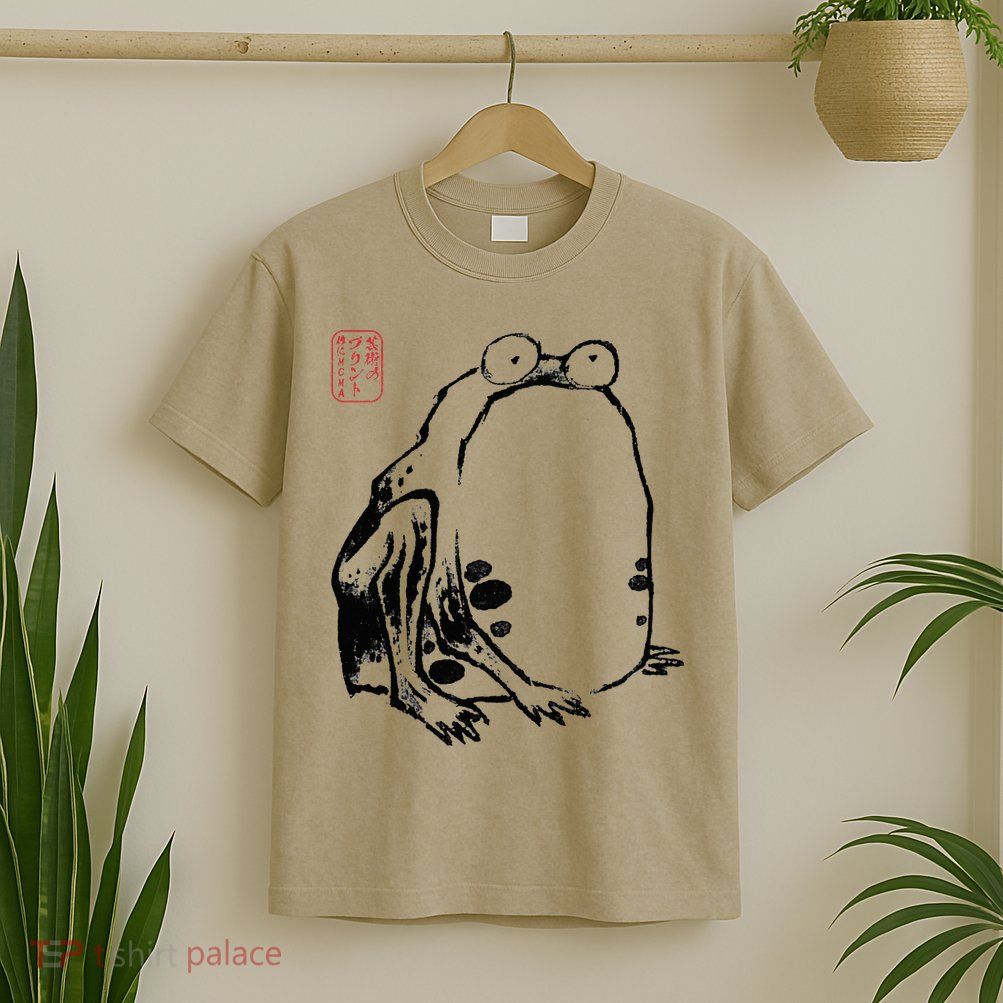 Japanese Grumpy Frog Ukiyoe Anime Japanese T-Shirt