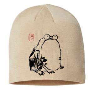 Japanese Grumpy Frog Ukiyoe Anime Japanese Sustainable Beanie