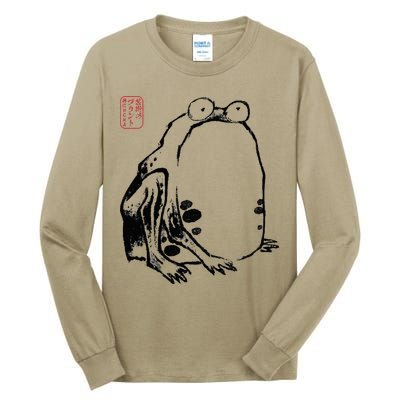 Japanese Grumpy Frog Ukiyoe Anime Japanese Tall Long Sleeve T-Shirt