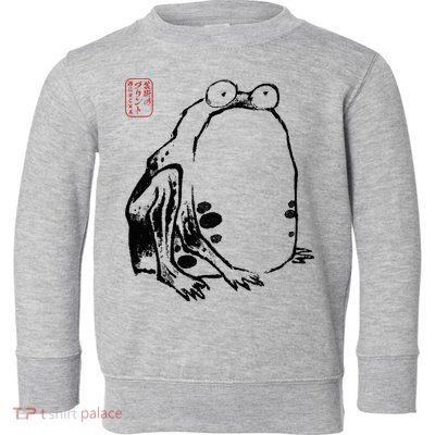 Japanese Grumpy Frog Ukiyoe Anime Japanese Toddler Sweatshirt