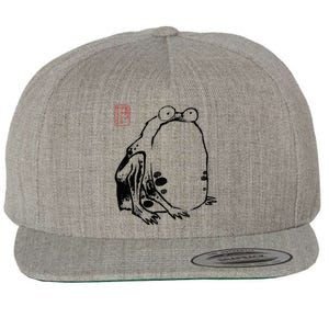 Japanese Grumpy Frog Ukiyoe Anime Japanese Wool Snapback Cap