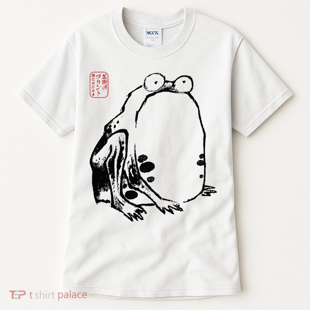 Japanese Grumpy Frog Ukiyoe Anime Japanese Tall T-Shirt
