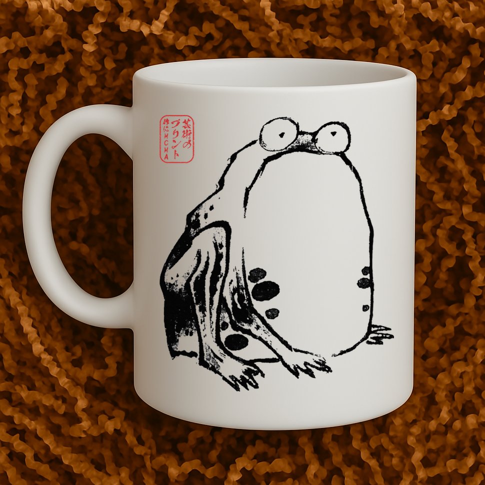 Japanese Grumpy Frog Ukiyoe Anime Japanese Mug