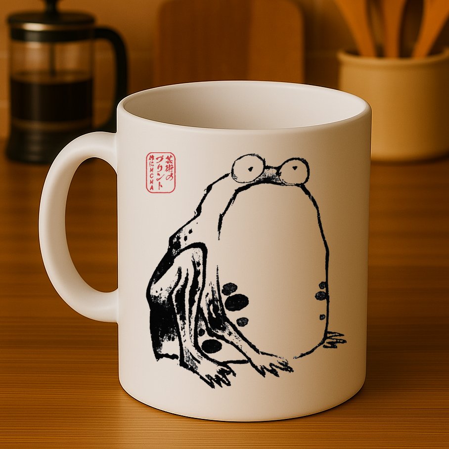 Japanese Grumpy Frog Ukiyoe Anime Japanese Mug