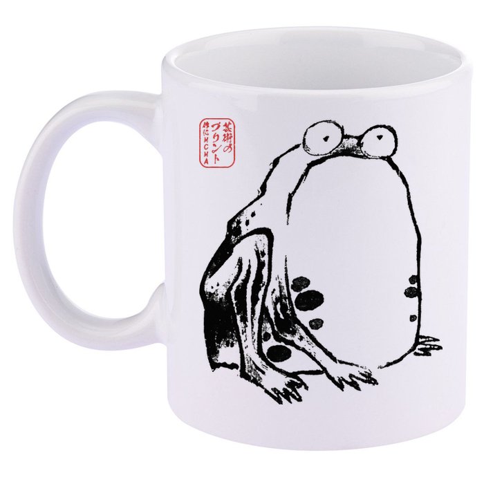 Japanese Grumpy Frog Ukiyoe Anime Japanese 11oz C Handle Ceramic Mug