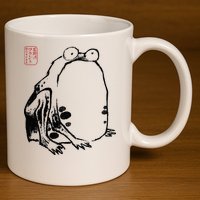 Japanese Grumpy Frog Ukiyoe Anime Japanese 11oz C Handle Ceramic Mug