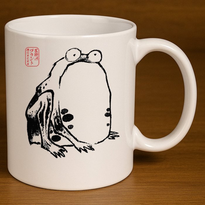 Japanese Grumpy Frog Ukiyoe Anime Japanese 11oz C Handle Ceramic Mug
