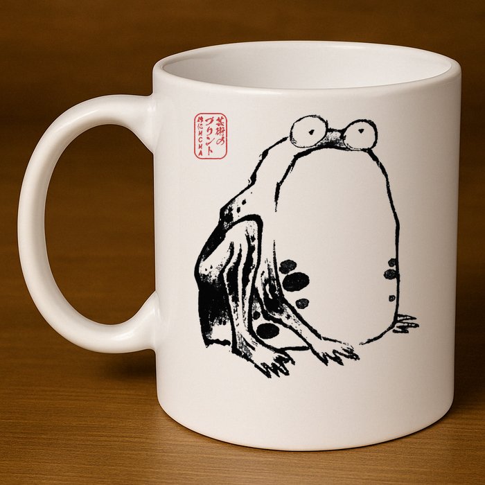 Japanese Grumpy Frog Ukiyoe Anime Japanese 11oz C Handle Ceramic Mug