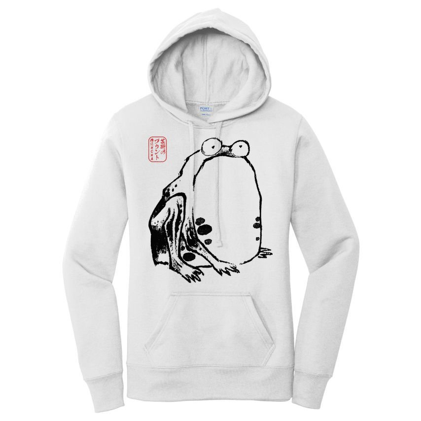 Japanese Grumpy Frog Ukiyoe Anime Japanese Women's Pullover Hoodie