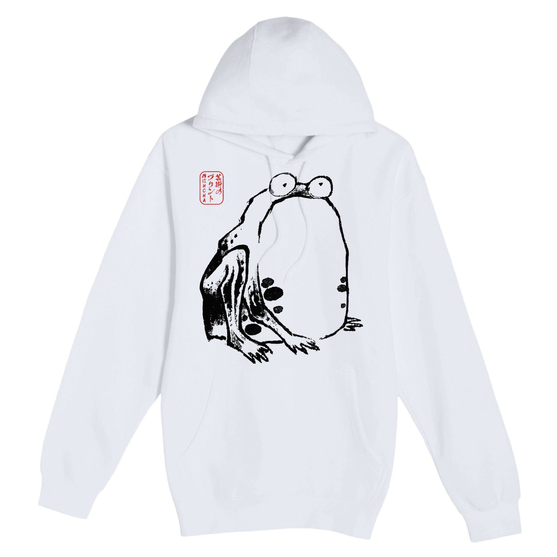 Japanese Grumpy Frog Ukiyoe Anime Japanese Premium Pullover Hoodie