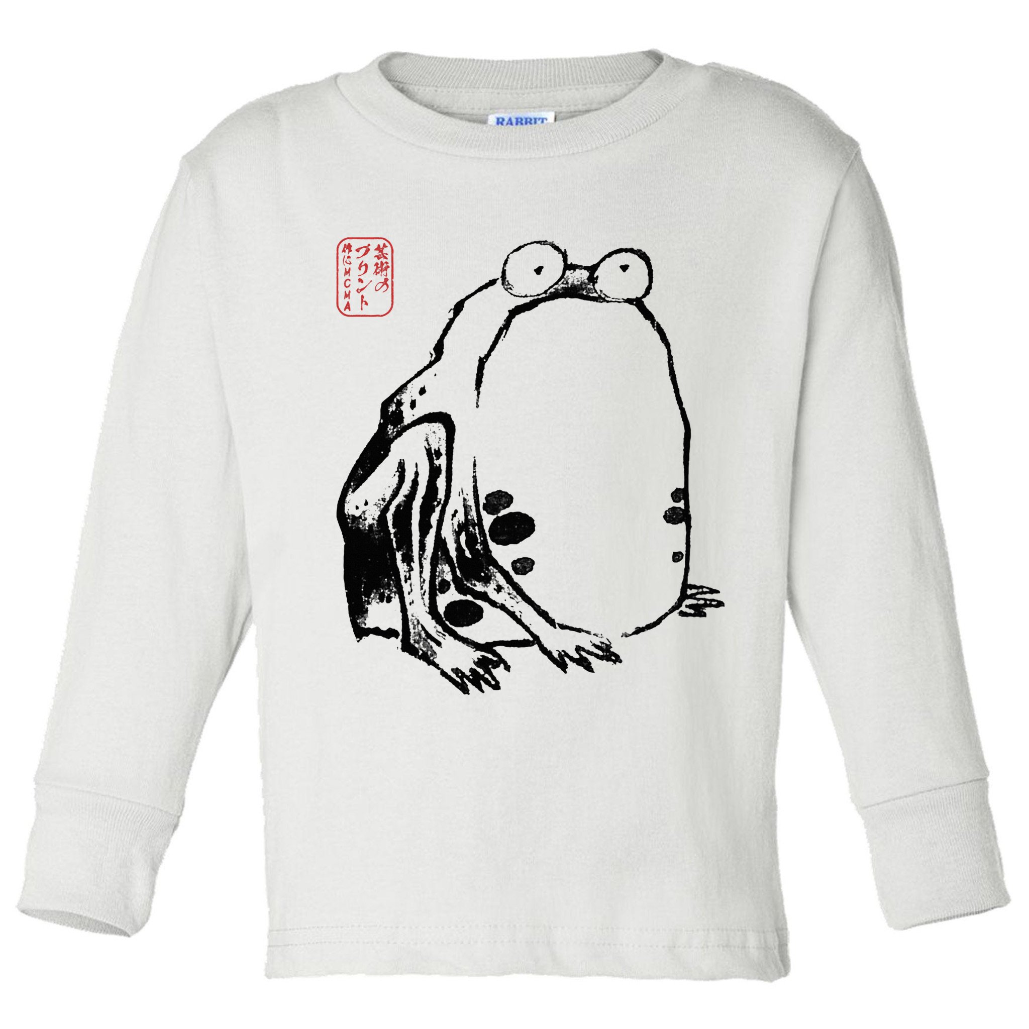 Japanese Grumpy Frog Ukiyoe Anime Japanese Toddler Long Sleeve Shirt