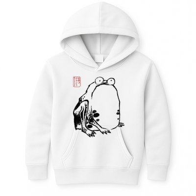 Japanese Grumpy Frog Ukiyoe Anime Japanese Kids Hoodie