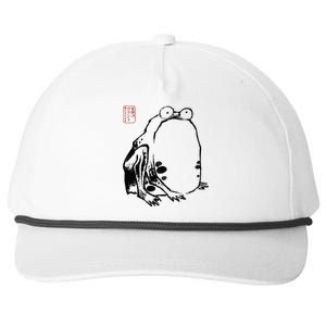 Japanese Grumpy Frog Ukiyoe Anime Japanese Snapback Five-Panel Rope Hat