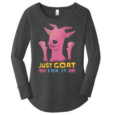 Just Goat For It Women's Perfect Tri Tunic Long Sleeve Shirt