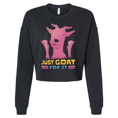 Just Goat For It Cropped Pullover Crew