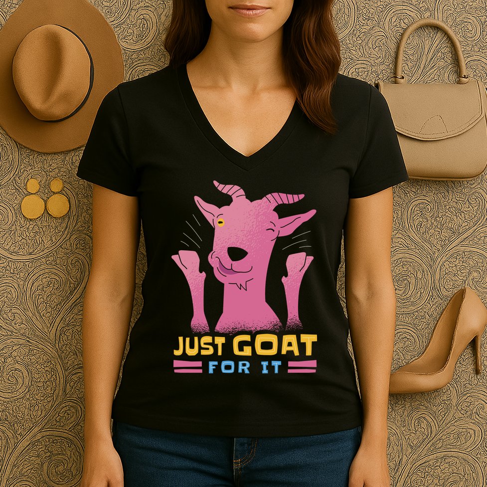 Just Goat For It Women's V-Neck T-Shirt