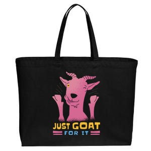 Just Goat For It Cotton Canvas Jumbo Tote