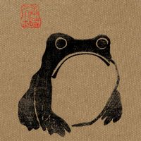 Japanese Grumpy Frog Toad Unimpressed Animal Funny Chubby Cotton Canvas Backpack