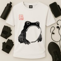 Japanese Grumpy Frog Toad Unimpressed Animal Funny Chubby Cooling Performance Crew T-Shirt