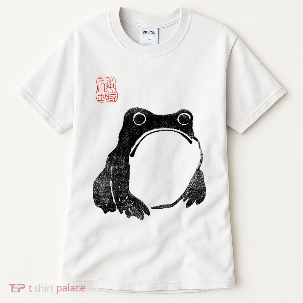 Japanese Grumpy Frog Toad Unimpressed Animal Funny Chubby Tall T-Shirt