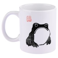 Japanese Grumpy Frog Toad Unimpressed Animal Funny Chubby 11oz C Handle Ceramic Mug