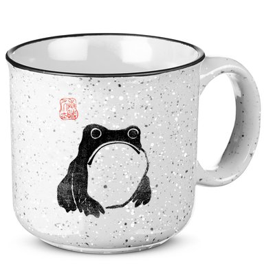 Japanese Grumpy Frog Toad Unimpressed Animal Funny Chubby 15oz Campfire Ceramic Mug