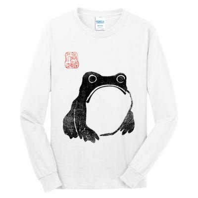 Japanese Grumpy Frog Toad Unimpressed Animal Funny Chubby Tall Long Sleeve T-Shirt