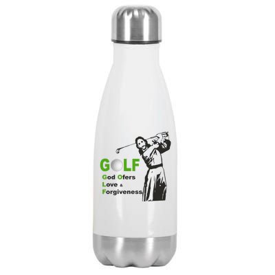 Jesus Golf God Offer Love And Forgiveness Stainless Steel Insulated Water Bottle