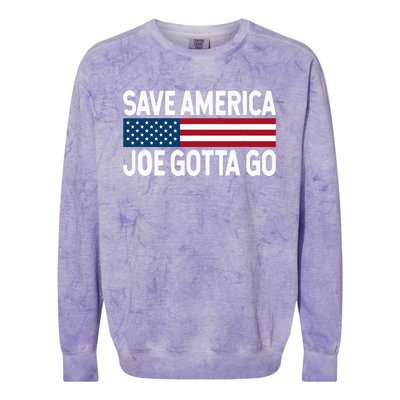 Joe Gotta Go Save America AntiBiden 86 46 Impeach Biden 46 Colorblast Crewneck Sweatshirt