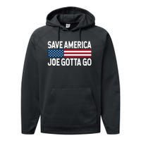 Joe Gotta Go Save America AntiBiden 86 46 Impeach Biden 46 Performance Fleece Hoodie