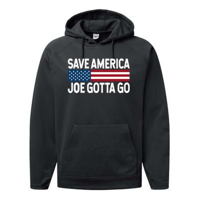 Joe Gotta Go Save America AntiBiden 86 46 Impeach Biden 46 Performance Fleece Hoodie