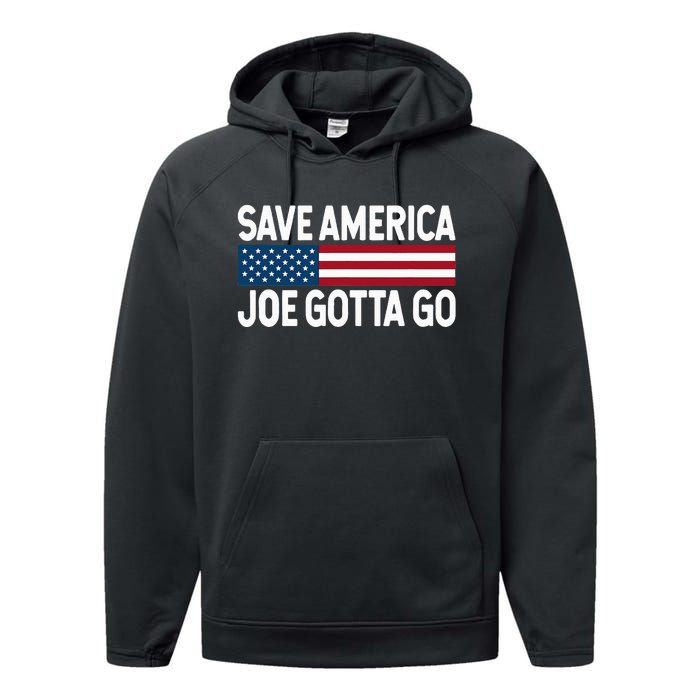 Joe Gotta Go Save America AntiBiden 86 46 Impeach Biden 46 Performance Fleece Hoodie