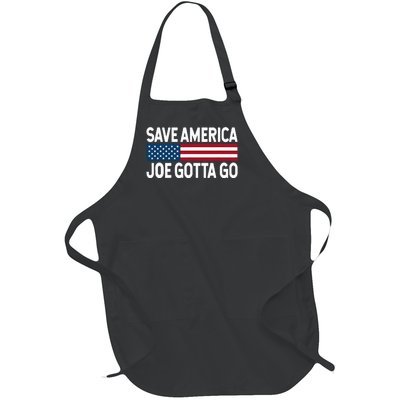 Joe Gotta Go Save America AntiBiden 86 46 Impeach Biden 46 Full-Length Apron With Pockets