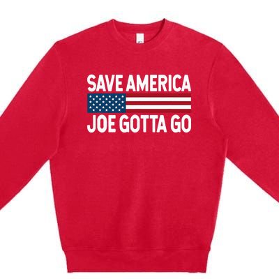 Joe Gotta Go Save America AntiBiden 86 46 Impeach Biden 46 Premium Crewneck Sweatshirt