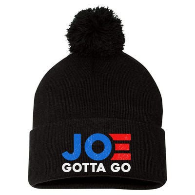 Joe Gotta Go Save America Vote 2024 Pom Pom 12in Knit Beanie