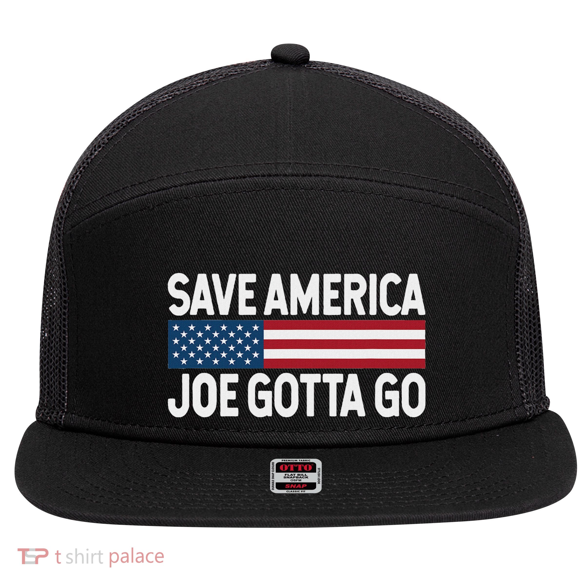 Joe Gotta Go Save America Anti Biden 86 46 Impeach Biden 46 7 Panel Mesh Trucker Snapback Hat