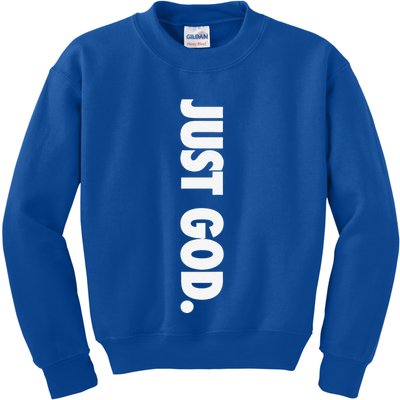 Just God Gift Christian Religious Faith Kids Sweatshirt