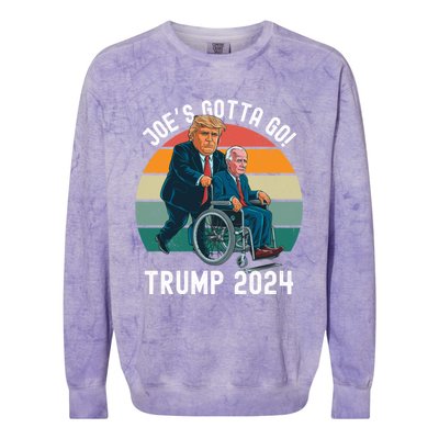 JoeS Gotta Go Trump 2024 Stand With Trump Felon 24 Funny Gift Colorblast Crewneck Sweatshirt