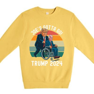 JoeS Gotta Go Trump 2024 Stand With Trump Felon 24 Funny Gift Premium Crewneck Sweatshirt