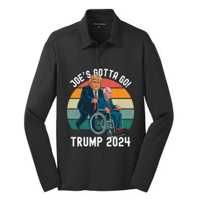 JoeS Gotta Go Trump 2024 Stand With Trump Felon 24 Funny Gift Silk Touch Performance Long Sleeve Polo