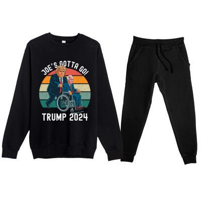 JoeS Gotta Go Trump 2024 Stand With Trump Felon 24 Funny Gift Premium Crewneck Sweatsuit Set